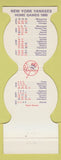 Matchbook Cover - New York Yankees Baseball Hottle's Wilkes Barre PA 1980