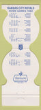 Matchbook Cover - Kansas City Royals Baseball 1982 Hereford House Kansas City MO