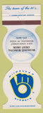 Matchbook Cover - Milwaukee Brewers Baseball 1985 Muni Credit Union