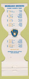 Matchbook Cover - Milwaukee Brewers Baseball 1985 Muni Credit Union