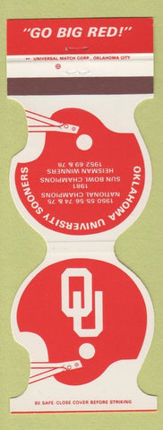 Matchbook Cover - Oklahoma Sooners Football 1983 Bank Tahlequah OK