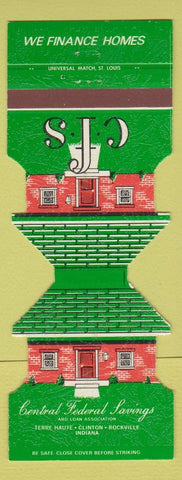 Matchbook Cover - Central Federal Savings Terre Haute Clinton Rockville IN