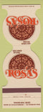 Matchbook Cover - Rosa's Second Hand Merrillville IN pizza