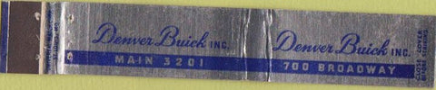 Matchbook Cover - Denver Buick Inc CO 10 Strike