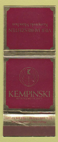 Matchbook Cover - Kempinski Vier Jahreszeiten Munchen Munich Germany