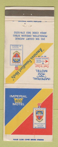 Matchbook Cover - Imperial 400 Motel Pendleton OR WEAR