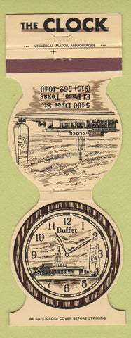 Matchbook Cover - The Clock El Paso TX restaurant