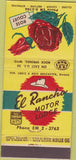 Matchbook Cover - El Rancho motor Lodge Rock Springs WY 30 Strike rose