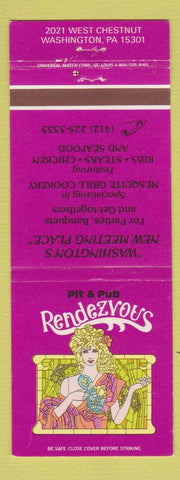 Matchbook Cover - Pit and Pub Rendezvous Washington PA girlie