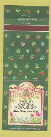 Matchbook Cover - Trolley Gardens Restaurant Salt Lake City UT