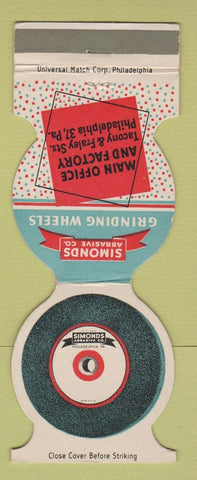 Matchbook Cover - Simonds Grinding Wheel Abrasive Philadelphia PA Jewelite