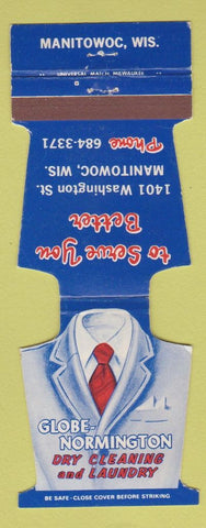 Matchbook Cover - Globe Normington Cleaners Laundry Manitowoc WI