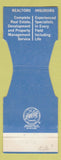 Matchbook Cover Southland Associates Insurance Real Estate Durham Chapel Hill NC