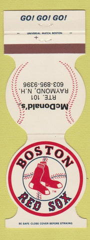 Matchbook Cover - Boston Red Sox Baseball McDonald's Raymond NH 1981
