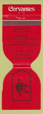 Matchbook Cover - Cervantes Restaurant Springfield Waukegan Chicago IL