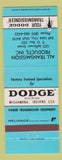 Matchbook Cover - Dodge Transmission Salt Lake City UT