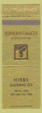 Matchbook Cover - Kuppenheimer Men's Clothes Hibbs Salt Lake City UT
