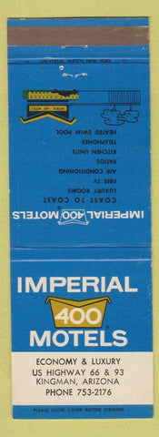 Matchbook Cover - Imperial 400 Motel Kingman AZ Route 66