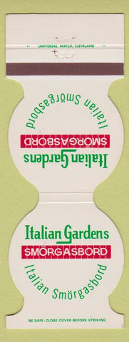 Matchbook Cover - Italian Gardens Smorgasbord Mentor OH