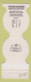 Matchbook Cover - Italian Gardens Smorgasbord Mentor OH