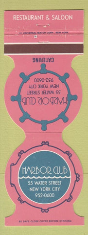 Matchbook Cover - Harbor Club New York City restaurant saloon