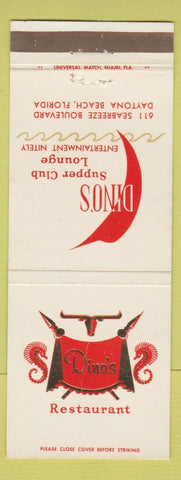 Matchbook Cover - Dino's Restaurant Daytona Beach FL WEAR