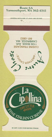 Matchbook Cover - La Cipollina Italian Yarmouthport MA Cambridge Autre Chose