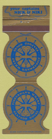 Matchbook Cover - Fisherman's Wharf Seafood Parma Heights Bedford Heights OH