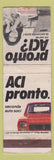 Matchbook Cover - ACI Pronto girlie Italian Auto Club? WEAR