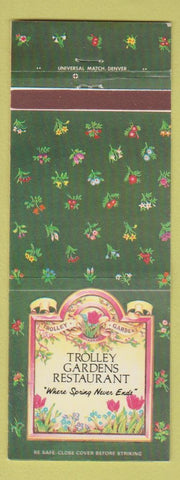 Matchbook Cover - Trolley Gardens Restaurant Salt Lake City UT