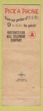 Matchbook Cover - Pick a Phone Telephone Extensions NW Bell WORN