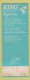Matchbook Cover - King Royal Care Van Storage Anaheim CA Long Beach Van Nuys