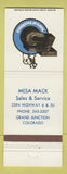 Matchbook Cover - Mack Trucks 75th Grand Junction Colorado