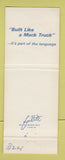 Matchbook Cover - Mack Trucks 75th Fairbanks AK