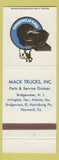 Matchbook Cover - Mack Trucks 75th Hayward CA Bridgewater NJ Arlington TX
