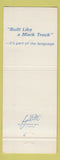 Matchbook Cover - Mack Trucks 75th Hayward CA Bridgewater NJ Arlington TX