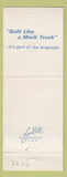 Matchbook Cover - Mack Trucks 75th Kenner LA