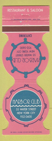 Matchbook Cover - Harbor Club New York City restaurant