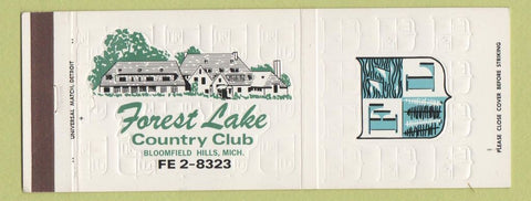 Matchbook Cover - Forest Lake Country Club Bloomfield Hills MI