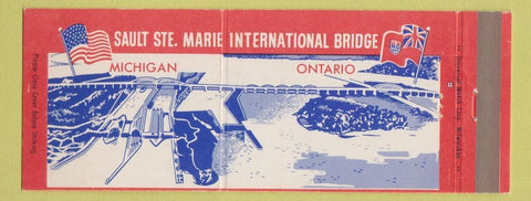 Matchbook Cover - Sault Ste Marie International Bridge MI ON