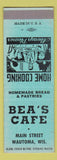 Matchbook Cover - Bea's Cafe Wautoma WI SAMPLE