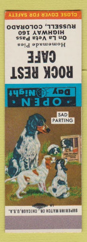 Matchbook Cover - Rock Rest Cafe Russell Colorado SAMPLE