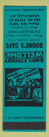 Matchbook Cover - Boone's Cafe Louisville KY SAMPLE