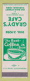 Matchbook Cover - Grady's Cafe Dubuque IA SAMPLE