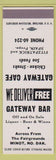 Matchbook Cover - Gateway Bar Cafe Minot ND SAMPLE