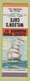 Matchbook Cover - Wilson's Cafe Toulon IL low phone # SAMPLE