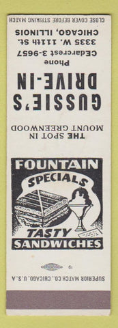 Matchbook Cover - Gussie's Drive In Chicago IL SAMPLE