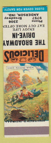 Matchbook Cover - The Broadway Drive In Anderson IN SAMPLE