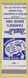 Matchbook Cover - Fannie's Drive Inn Allen Junction WV SAMPLE
