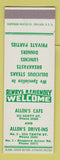 Matchbook Cover - Allen's Cafe Drive Ins SAMPLE